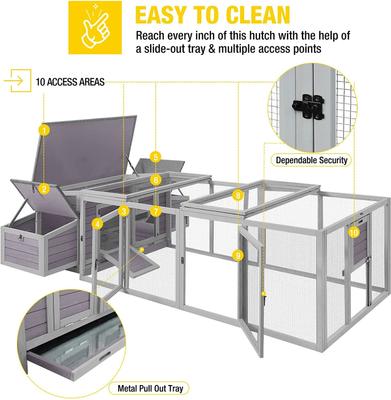 Show full view: Aivituvin AIR45 Large Hen House with Run, 4 to 6 Chicken Capacity slide 5 of 10