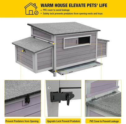 Show full view: Aivituvin AIR45 Large Hen House with Run, 4 to 6 Chicken Capacity slide 3 of 10