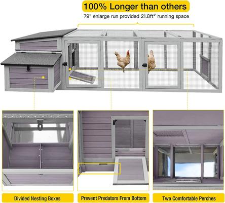 Show full view: Aivituvin AIR45 Large Hen House with Run, 4 to 6 Chicken Capacity slide 4 of 10