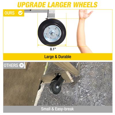 Show full view: Aivituvin AIR96 Extra-Large Chicken Coop with Big Wheels, 6 to 8 Chicken Capacity slide 5 of 10