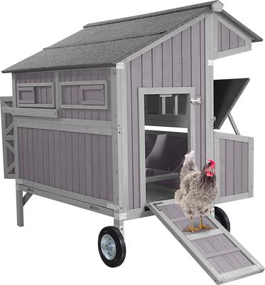 Show full view: Aivituvin AIR96 Extra-Large Chicken Coop with Big Wheels, 6 to 8 Chicken Capacity slide 2 of 10