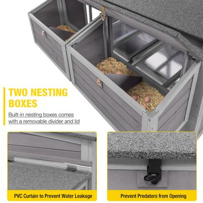 Show full view: Aivituvin AIR97 Extra-Large Wooden Tractor Chicken Coop, 8 to 10 Chicken Capacity slide 8 of 11