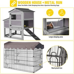 Aivituvin AIR7008 Wooden Chicken Coop with Wheels, 2 to 4 Chicken Capacity