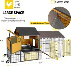 Aivituvin AIR7006 Wooden Tractor Chicken Coop with Metal Frame, 6 to 10 Chicken Capacity slide 2 of 9