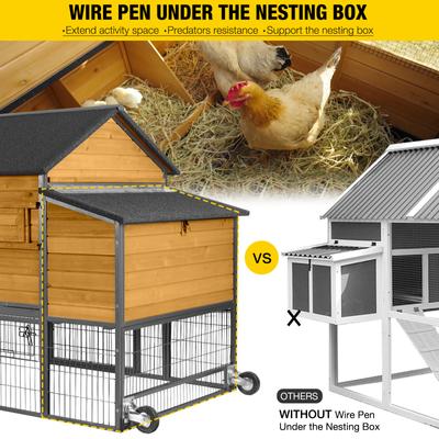 Show full view: Aivituvin AIR7006 Wooden Tractor Chicken Coop with Metal Frame, 6 to 10 Chicken Capacity slide 5 of 11