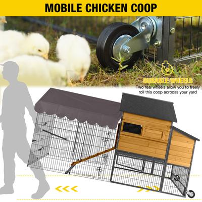 Show full view: Aivituvin AIR7006 Wooden Tractor Chicken Coop with Metal Frame, 6 to 10 Chicken Capacity slide 4 of 11