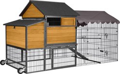 Aivituvin AIR7006 Wooden Tractor Chicken Coop with Metal Frame, 6 to 10 Chicken Capacity