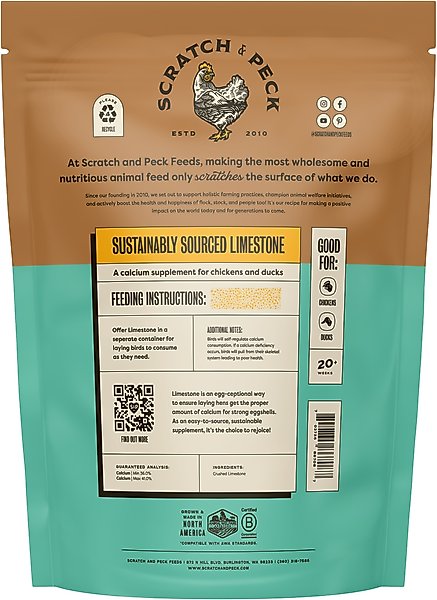 Show full view: Scratch and Peck Feeds Chicken & Duck Essential Calcium Supplement Limestone, 8-lb pouch slide 2 of 8