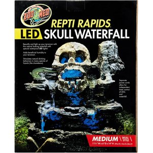 Zoo Med Repti Rapids LED Waterfall Skull Style Reptile Ornament, Medium