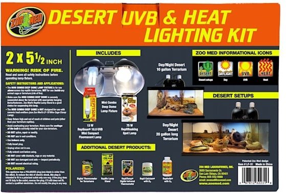 Zoo Med Desert UVB & Heat Reptile Lighting Kit
