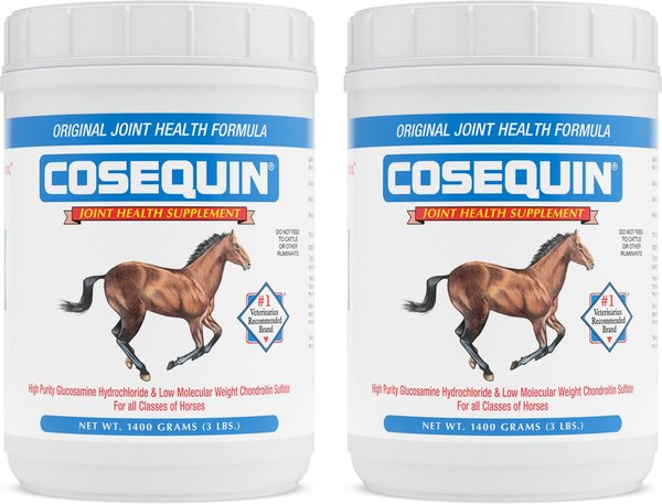 NUTRAMAX Cosequin Powder with Glucosamine Chondroitin Original Joint Health Supplement for Horses 3 lb tub bundle of 2 Chewy