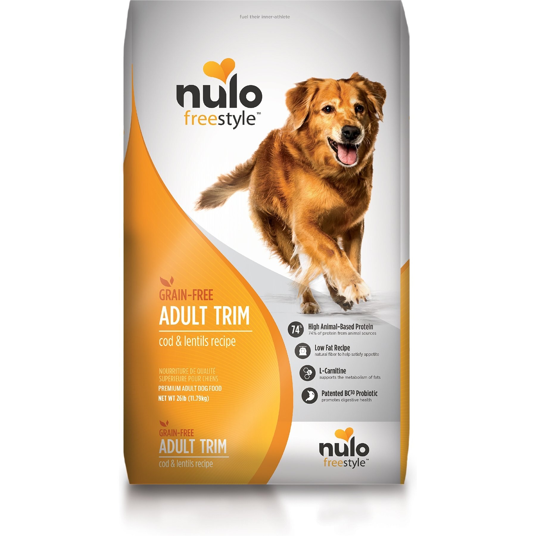 Nulo Freestyle Cod Lentils Recipe Grain Free Adult Trim Dry Dog Food 26 lb Bag