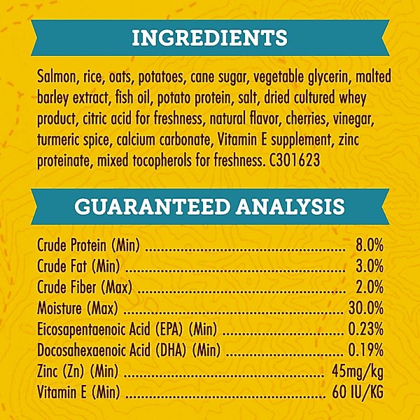Show full view: Zuke's Puppy Naturals Salmon Recipe Soft & Chewy Training Dog Treats, 5-oz pouch slide 7 of 13