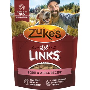 Zuke's Lil' Links Pork & Apple Recipe Gluten-Free Adult Soft & Chewy Dog Treats, 6-oz pouch