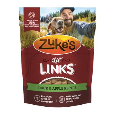 Show full view: Zuke's Lil' Links Sausage-Style Real Meat, Duck & Apple Recipe Gluten-Free Adult Soft & Chewy Dog Treats, 6-oz bag slide 1 of 13