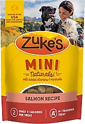 Zuke's Mini Naturals Salmon Recipe Training Dog Treats, 10-oz pouch