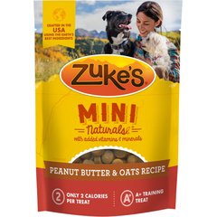 Zuke's Mini Naturals Peanut Butter & Oats Recipe Adult Soft & Tender Training Dog Treats, 6-oz bag