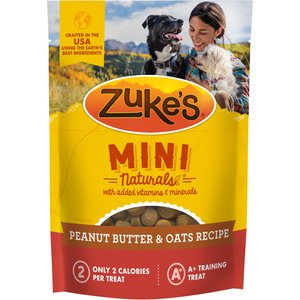 Zuke's Mini Naturals Peanut Butter & Oats Recipe Training Dog Treats, 1-lb bag