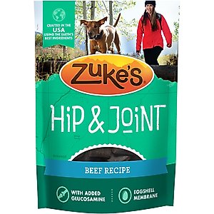 Zuke's Hip & Joint Natural Bag of Treats with Hip & Joint Support Beef Recipe Soft & Chewy Dog Treats, 16-oz bag