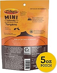 Zuke's Mini Naturals Pumpkins Turkey & Pumpkin Recipe Dog Treats, 5-oz bag slide 2 of 9