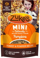Zuke's Mini Naturals Pumpkins Turkey & Pumpkin Recipe Dog Treats, 5-oz bag
