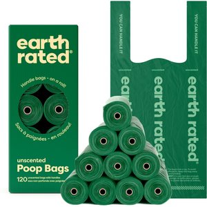 Earth Rated Dog & Cat Waste Removal Bags with Handle, Unscented, 105 count