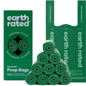 Earth Rated Dog & Cat Waste Removal Bags with Handle, Lavender, 105 count