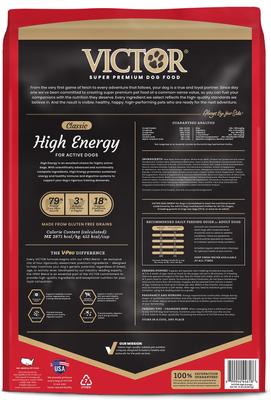 Show full view: VICTOR High Energy Active Sporting Gluten-Free Beef & Chicken Meal Dry Dog Food, 15-lb bag slide 4 of 12