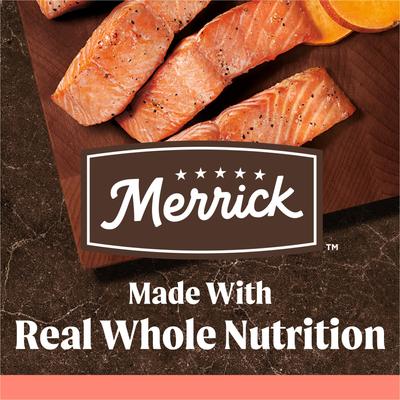 Show full view: Merrick Grain-Free Real Salmon & Sweet Potato Recipe Dry Dog Food, 22-lb bag slide 5 of 11