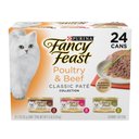 Fancy Feast Poultry & Beef Classic Pate Variety Pack Canned Cat Food, 3-oz, case of 24