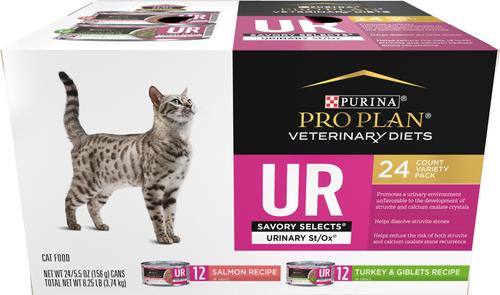 Show full view: Purina Pro Plan Veterinary Diets UR St/Ox Urinary Formula Dry Food + Savory Selects Feline Canned Cat Food slide 6 of 10