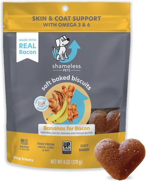 Shameless Pets Bacon, Banana, & Peanut Butter Soft Baked Dog Treats