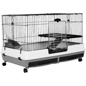 A&E Cage Company 26-in Deluxe 2-Tier Small Animal Cage, Black