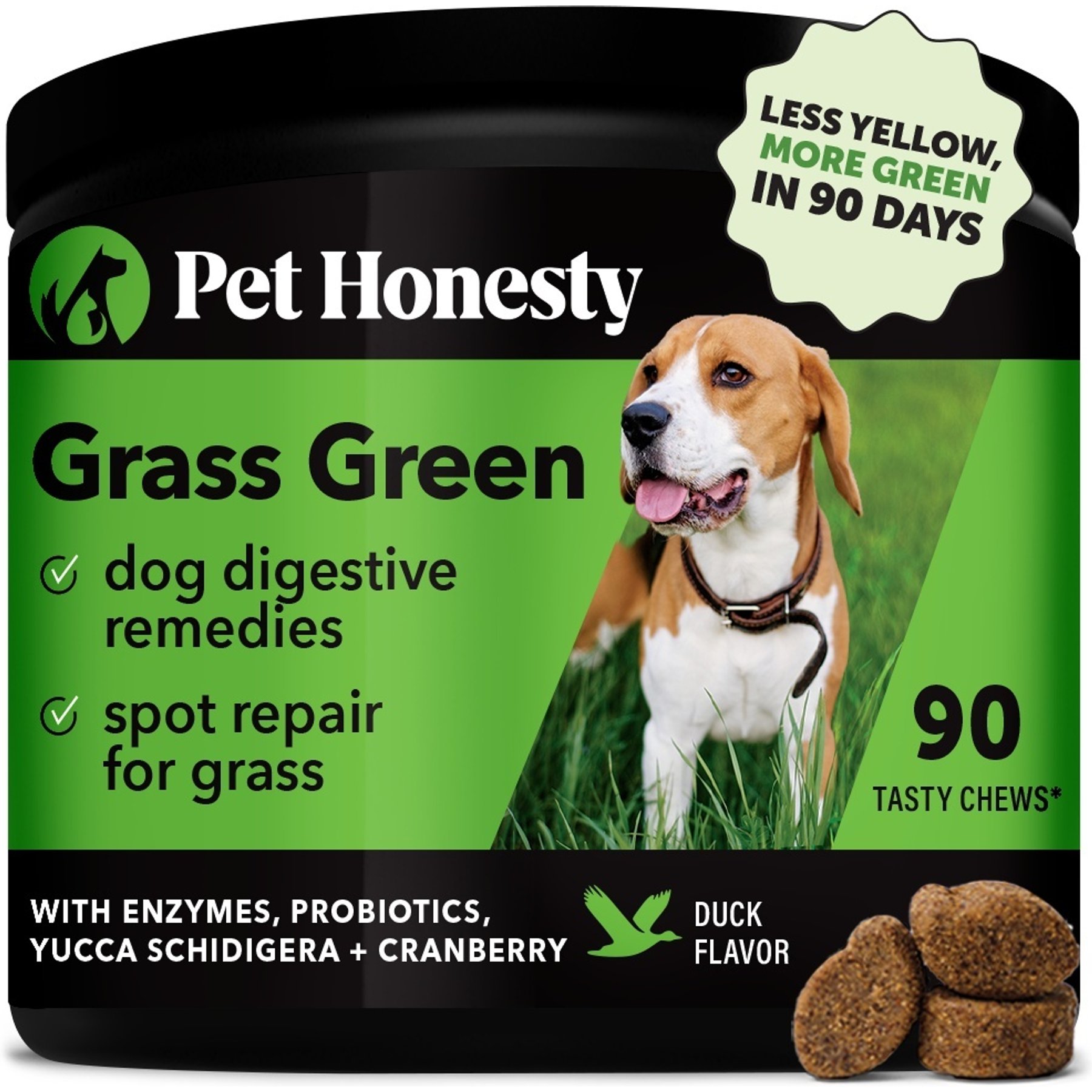 Pet Honesty Grass Green Soft Chews for Dogs Count of 90