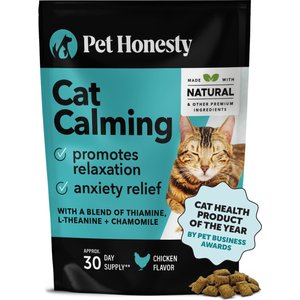 PetHonesty Dual Texture Chicken Flavored Calming Chews for Cats, 3.7-oz pouch