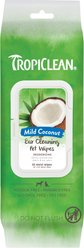 TropiClean Wax, Debris, & Odor Remover Ear Cleaning Wipes for Dog & Cats, 50 count