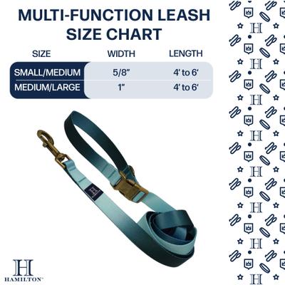 Show full view: Hamilton Nylon Weave Adjustable Multi-Function Standard Dog Leash, Green, Medium/Large: 4 to 6-ft long, 1-in wide slide 4 of 7