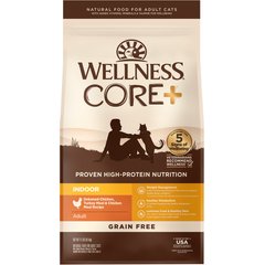 Wellness CORE+ Grain-Free Indoor Chicken, Turkey & Chicken Meal Dry Cat Food, 11-lb bag