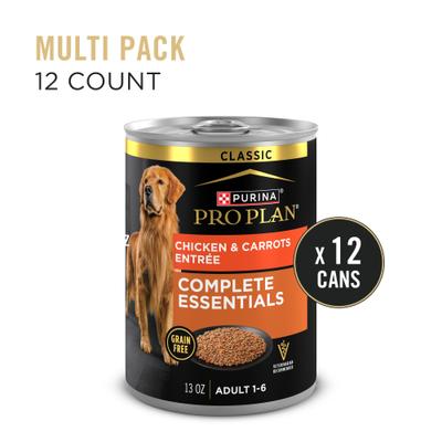 Show full view: Purina Pro Plan Savor Adult Grain-Free Classic Chicken & Carrots Entree Canned Dog Food, 13-oz, case of 12 slide 3 of 11