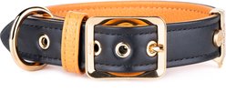 myfamily Hermitage Leather Dog Collar, Black/Tan, XX-Large: 19 to 23 -in neck, 1.25-in wide slide 1 of 4