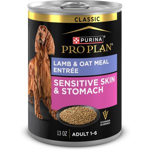 Purina Pro Plan Sensitive Skin & Stomach Wet Dog Food Pate Salmon & Rice Entree, 13-oz can, case of 12