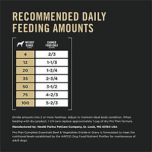 Purina Pro Plan Adult Beef & Vegetables Entree Slices in Gravy Canned Dog Food, 13-oz, case of 12
