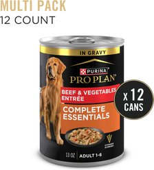Purina Pro Plan Adult Beef & Vegetables Entree Slices in Gravy Canned Dog Food, 13-oz, case of 12 slide 2 of 9