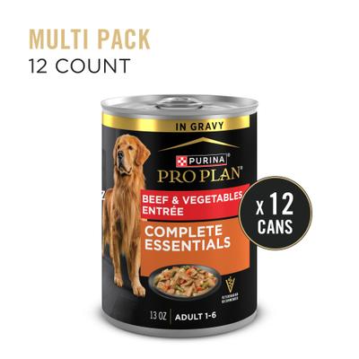 Show full view: Purina Pro Plan Adult Beef & Vegetables Entree Slices in Gravy Canned Dog Food, 13-oz, case of 12 slide 3 of 12