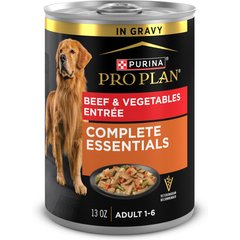 Purina Pro Plan Adult Beef & Vegetables Entree Slices in Gravy Canned Dog Food, 13-oz, case of 12