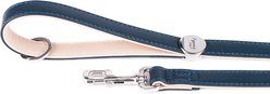 myfamily Hermitage Leather Dog Leash, Blue/Beige, 4-ft long, 0.98-in wide