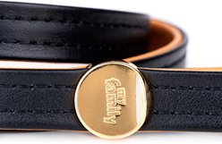 myfamily Hermitage Leather Dog Leash, Black/Tan, 4-ft long, 0.98-in wide slide 2 of 4