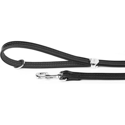 myfamily myfamily Hermitage Leather Dog Leash, Black, 4-ft long, 0.6-in wide