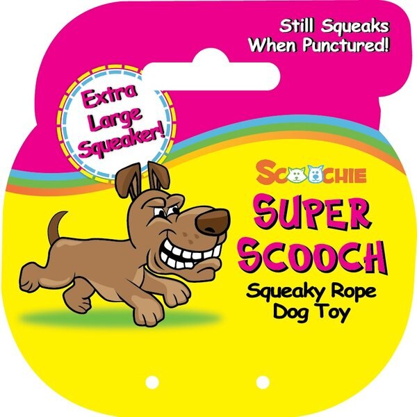 Scoochie Pet Super Scooch Braided Rope Man Squeaky Dog Tug Toy