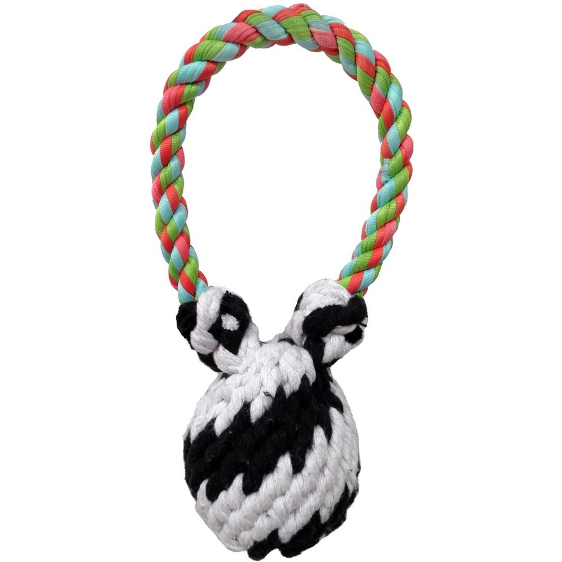 Scoochie Pet Super Scooch Squeaker Bear Rope Dog Tug Toy, Small